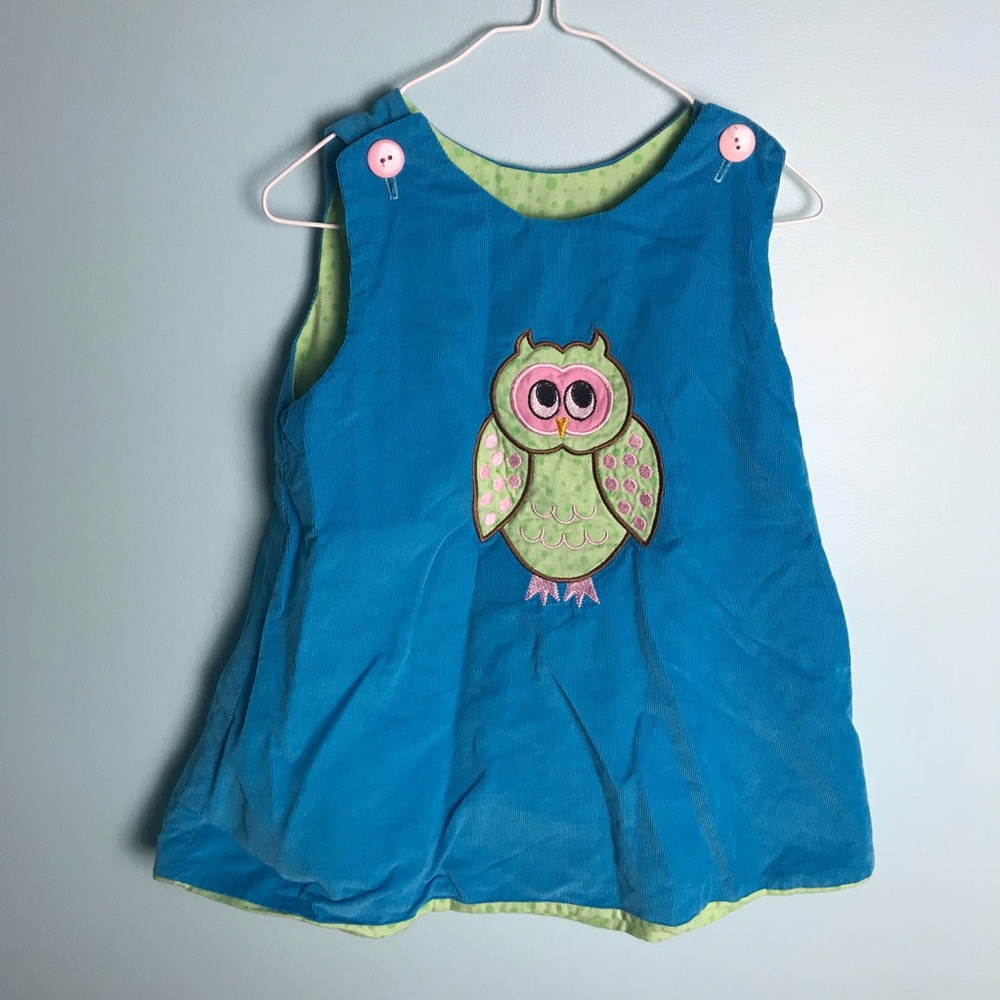 Girls owl appliqué tunic dress size 2t
